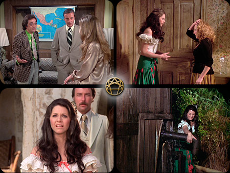 Left to Right 
1. Don Calfa, Richard Anderson, Lindsay Wagner 
2. Lindsay Wagner, Diane Civita 
3. Lindsay Wagner, Dave Cass 